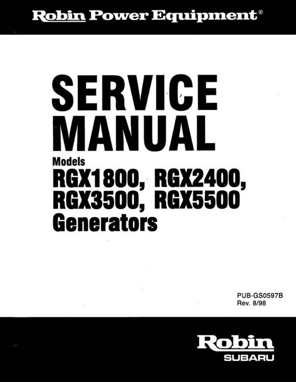 24 Subaru-Robin-Generators-RGX1800-RGX2400-RGX3500-RGX5500-SM-0940 See Image for Models Covered Workshop Manual
