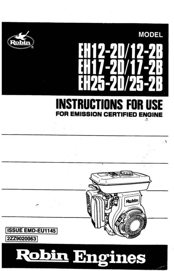Subaru-Robin- 09 subaru-eh12-2-rammer- See Image for Models Covered Operators Manual