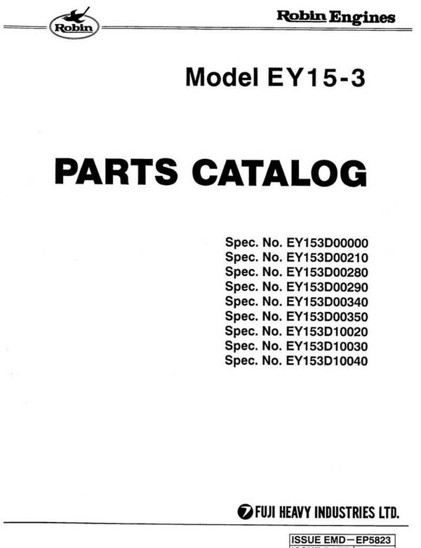 Subaru-Robin 06 Parts Manual See Image for Models Covered