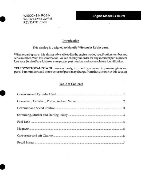 Subaru-Robin 07 Parts Manual See Image for Models Covered