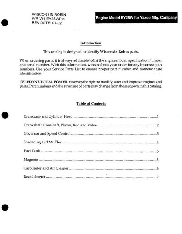 Subaru-Robin 11 Parts Manual See Image for Models Covered