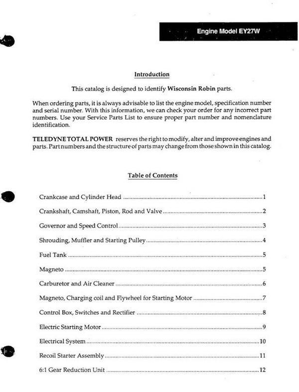 Subaru-Robin 13 Parts Manual See Image for Models Covered