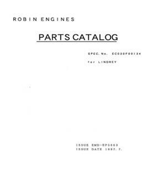 Subaru-Robin 23 Parts Manual See Image for Models Covered