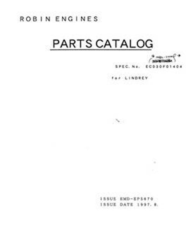 Subaru-Robin 24 Parts Manual See Image for Models Covered