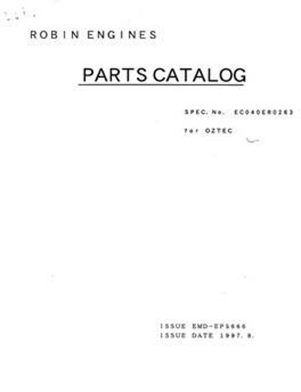 Subaru-Robin 25 Parts Manual See Image for Models Covered