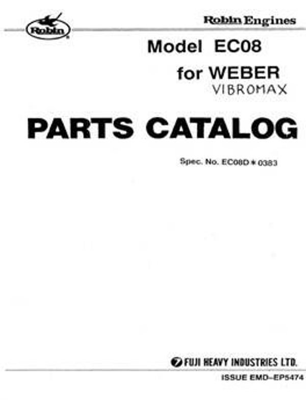 Subaru-Robin 40 Parts Manual See Image for Models Covered