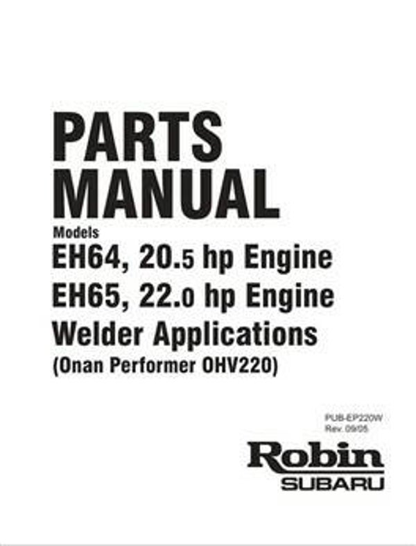 Subaru-Robin 58 Parts Manual See Image for Models Covered