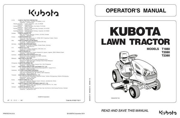 Kubota Mowers T80 series Operators Manual