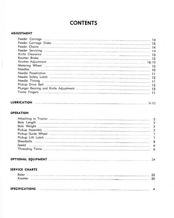 B2 New Holland 65 Compact Baler Operators and Service Manual
