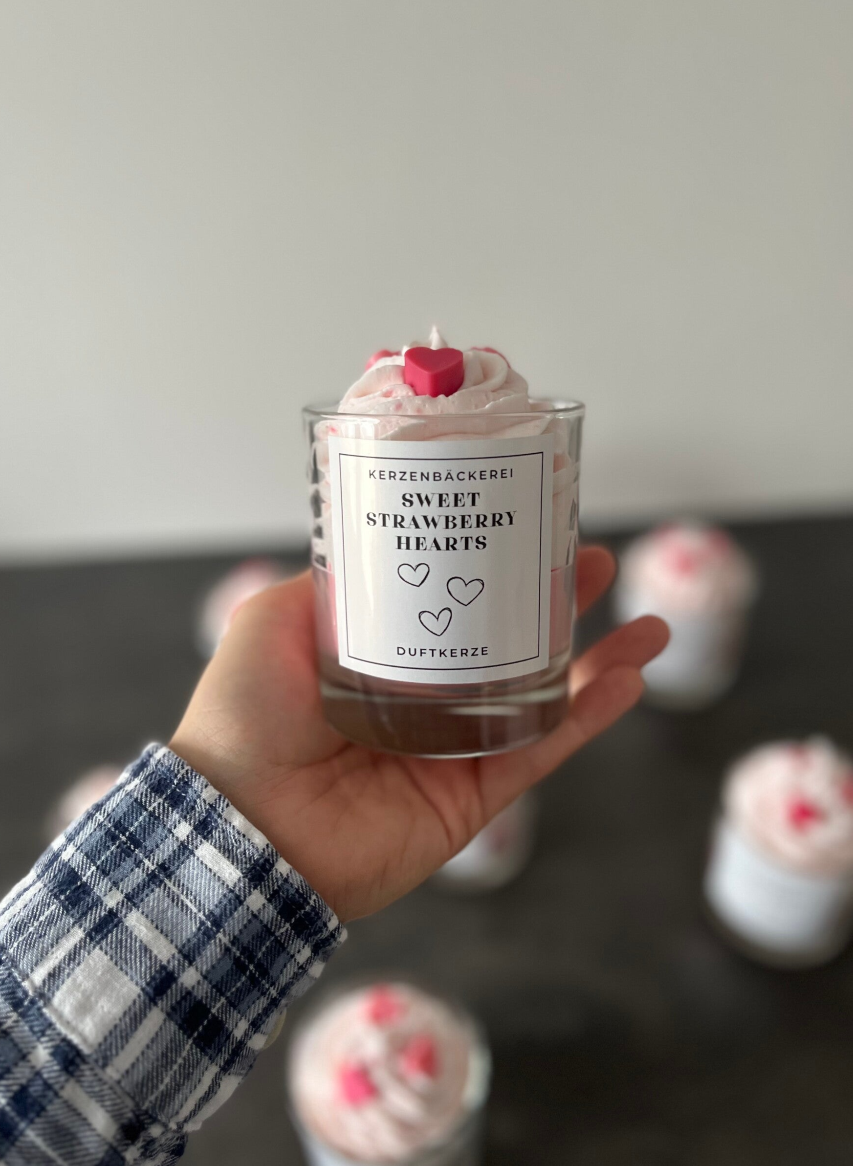 Duftkerze - Sweet Strawberry Hearts