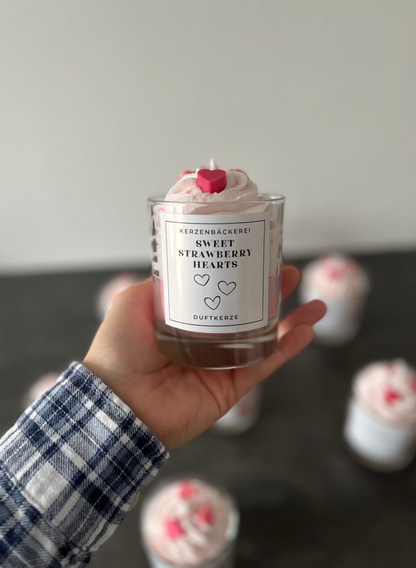 Duftkerze - Sweet Strawberry Hearts