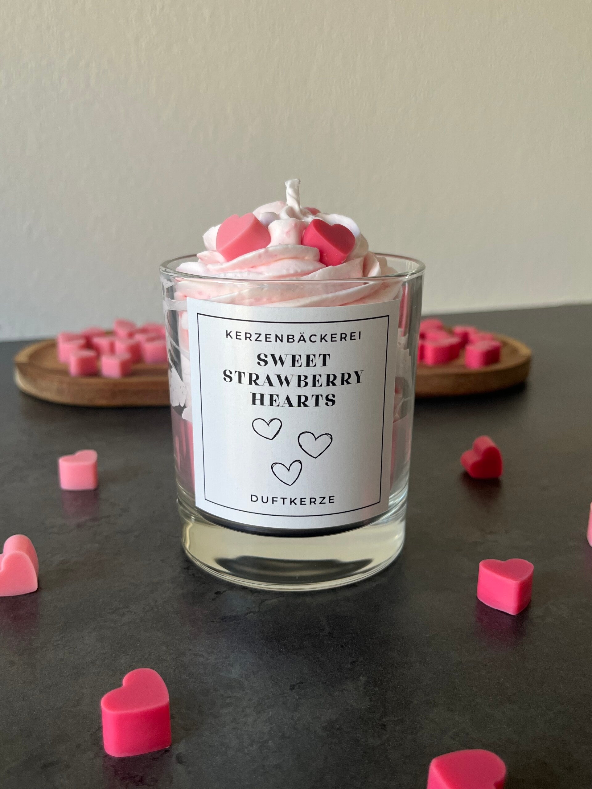 Duftkerze - Sweet Strawberry Hearts