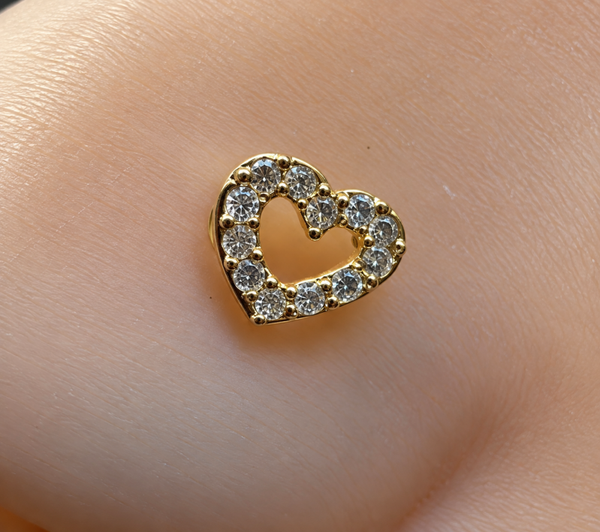Heart Stud Nose Ring