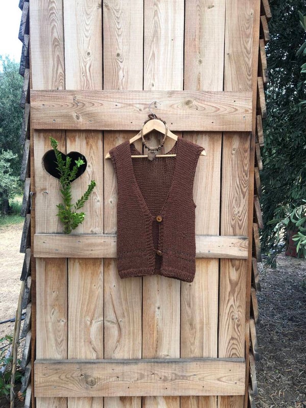 Sleeveless alpaca vest