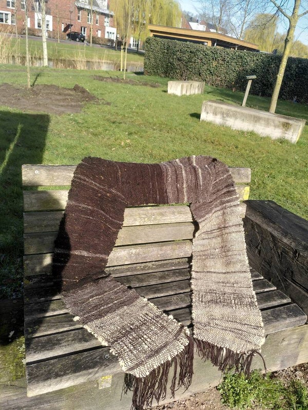 Hand woven earth scarf