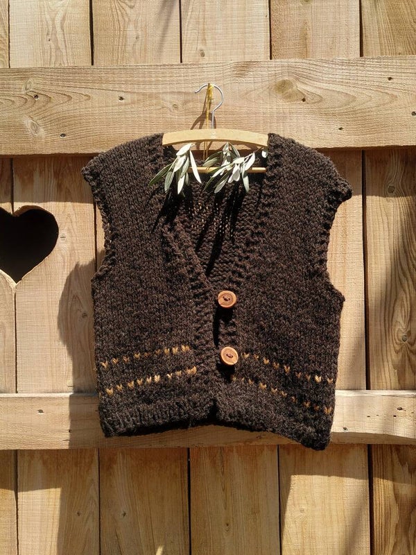 Hand knit waist coat