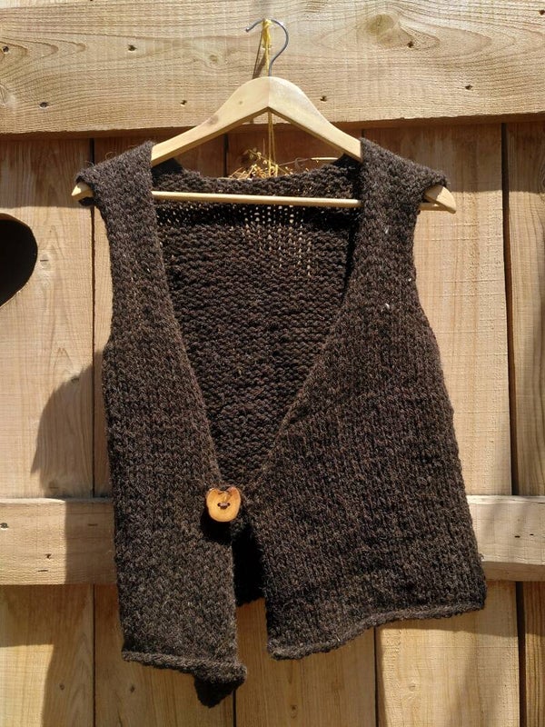 Hand knit sleeveless vest
