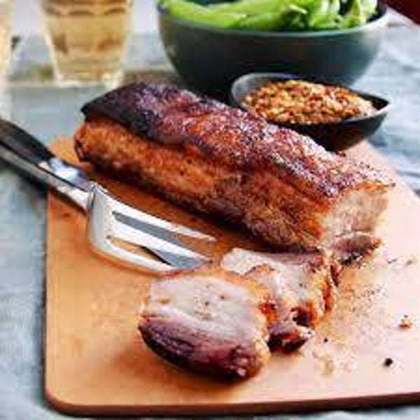 1000 GRAM BUIKSPEK (PORK BELLY). voor langzaam gegaard buikspek.
