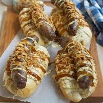 2 X 120 GRAM DUITSE BRATWURST. lekker met currysaus en brood