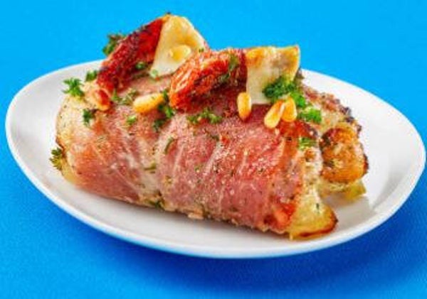 135 GRAM PARMA KIPVINK. gekruid kipgehakt - parmaham - parmezaanse kaas - truffel