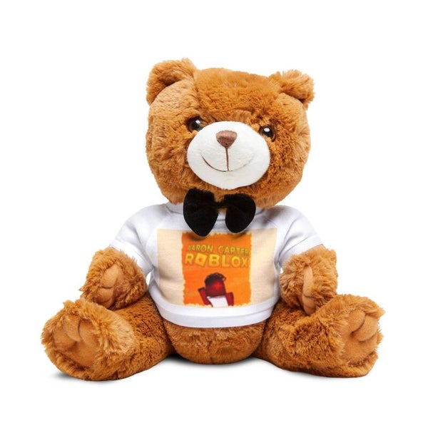 Aaron Carter Roblox Simulator Plush Teddy Bear With Aaron In-Game T-Shirt On It!