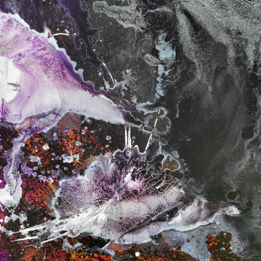 Abstract detail of oil painting by Willem Vos, contemporary painter based in Drenthe