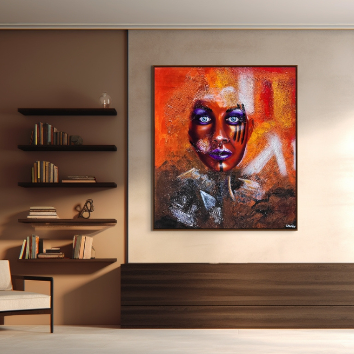 Fearless – contemporary oil portrait with bold color by Willem Vos