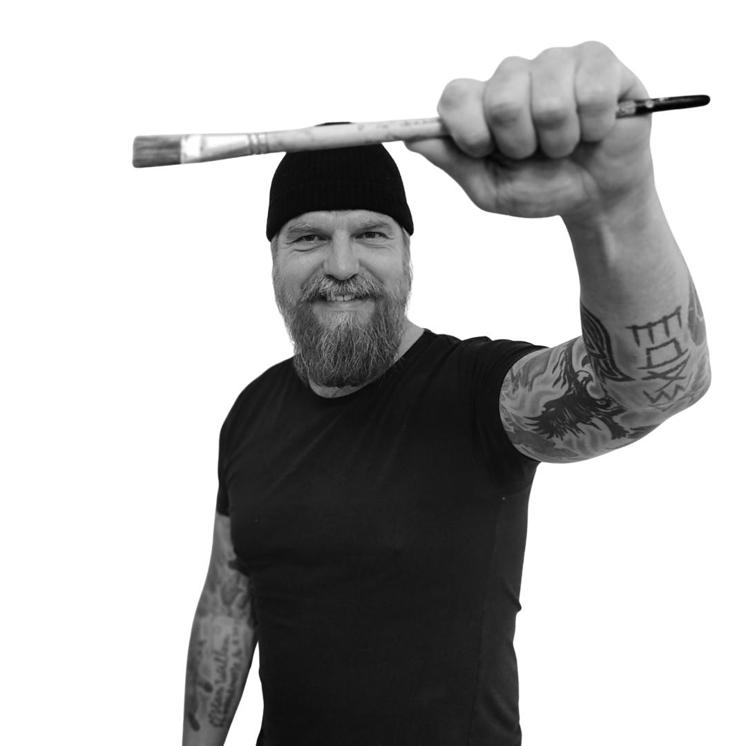 Portret van kunstenaar Willem Vos in zijn atelier in Dwingeloo tijdens voorbereiding Passie for Art & Design 2026