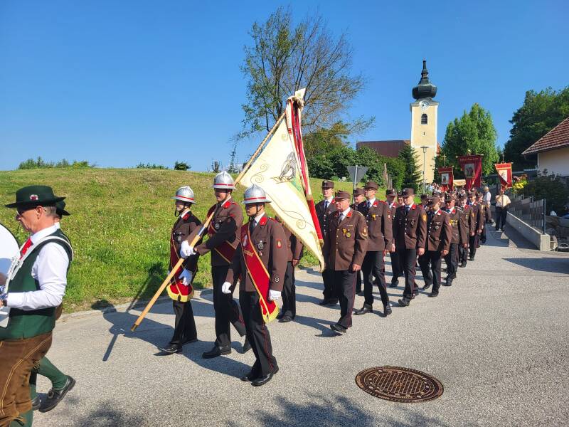 Die Abordnung der Haindorfer Feuerwehr.