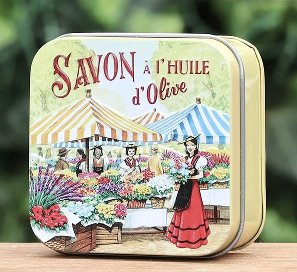 zeep in blik afbeelding markt