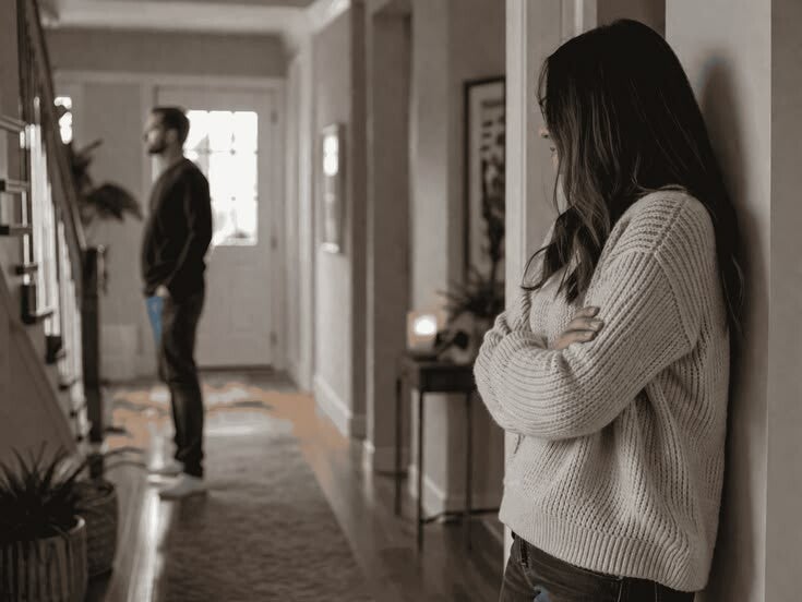 Illustration représentant deux personnes, une en colère et l'autre triste, pour montrer l'importance de stabiliser l'état émotionnel avant de tenter une reconquête