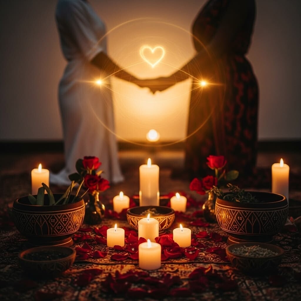 Rituel spirituel personnalisé pour restaurer les liens affectifs et rétablir l’harmonie dans une relation.
