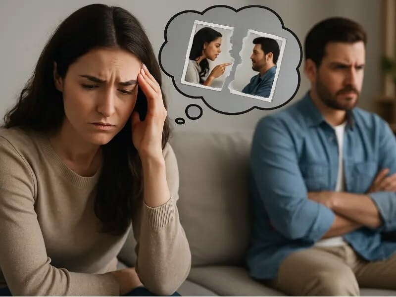 couple distant assis sans communication dans une relation fragile