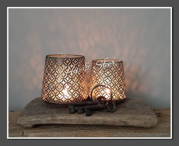 Waxine houder metaal groot