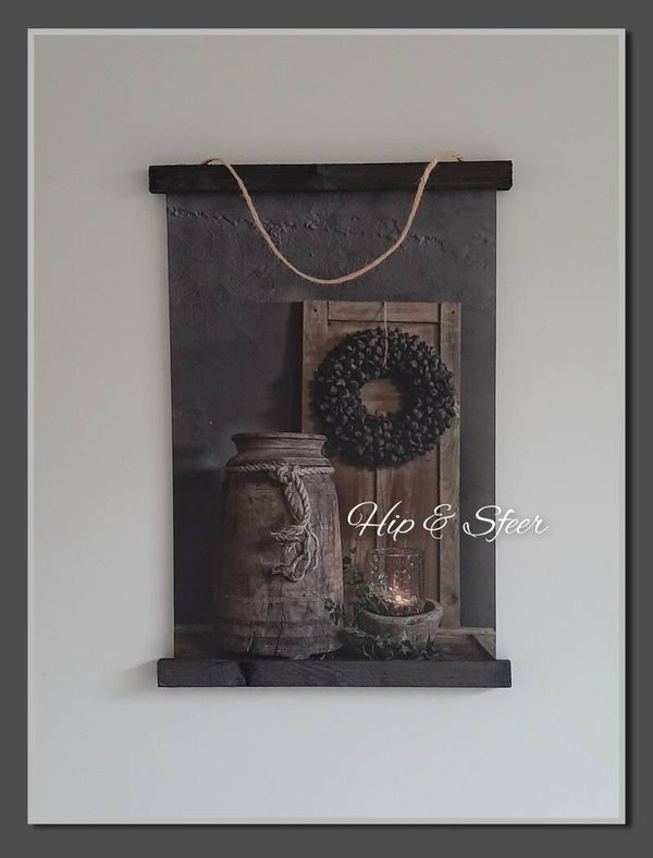 Wanddoek luik met krans middel