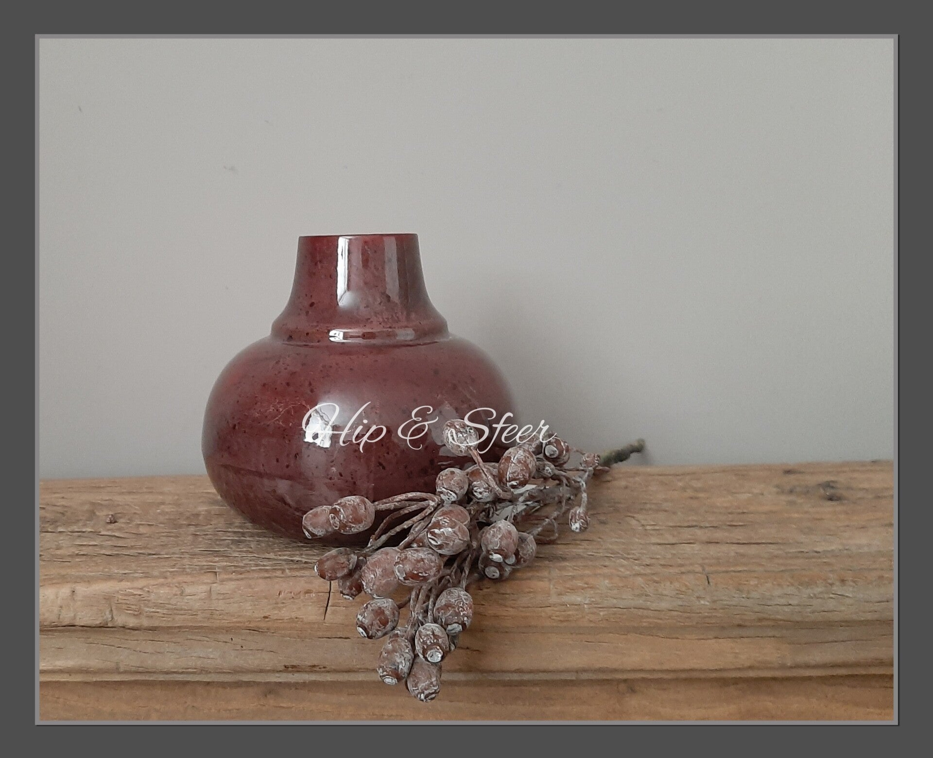 Metalen Vaas/Pot Bordeaux