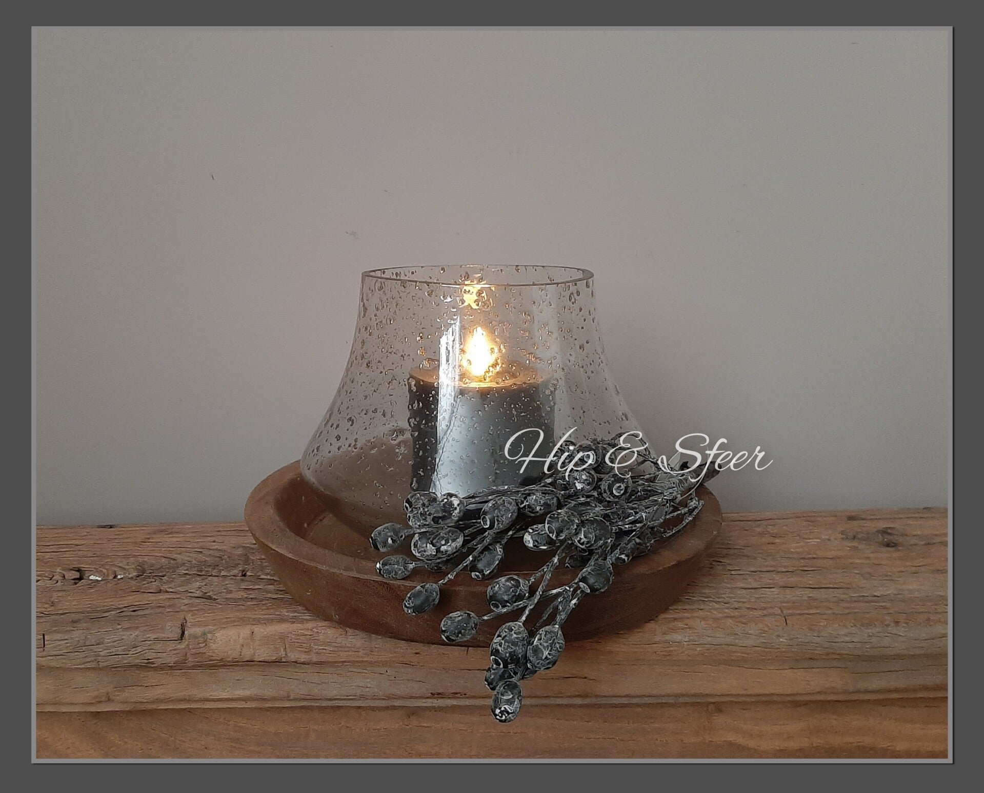 Bubbelglas windlicht speciaal