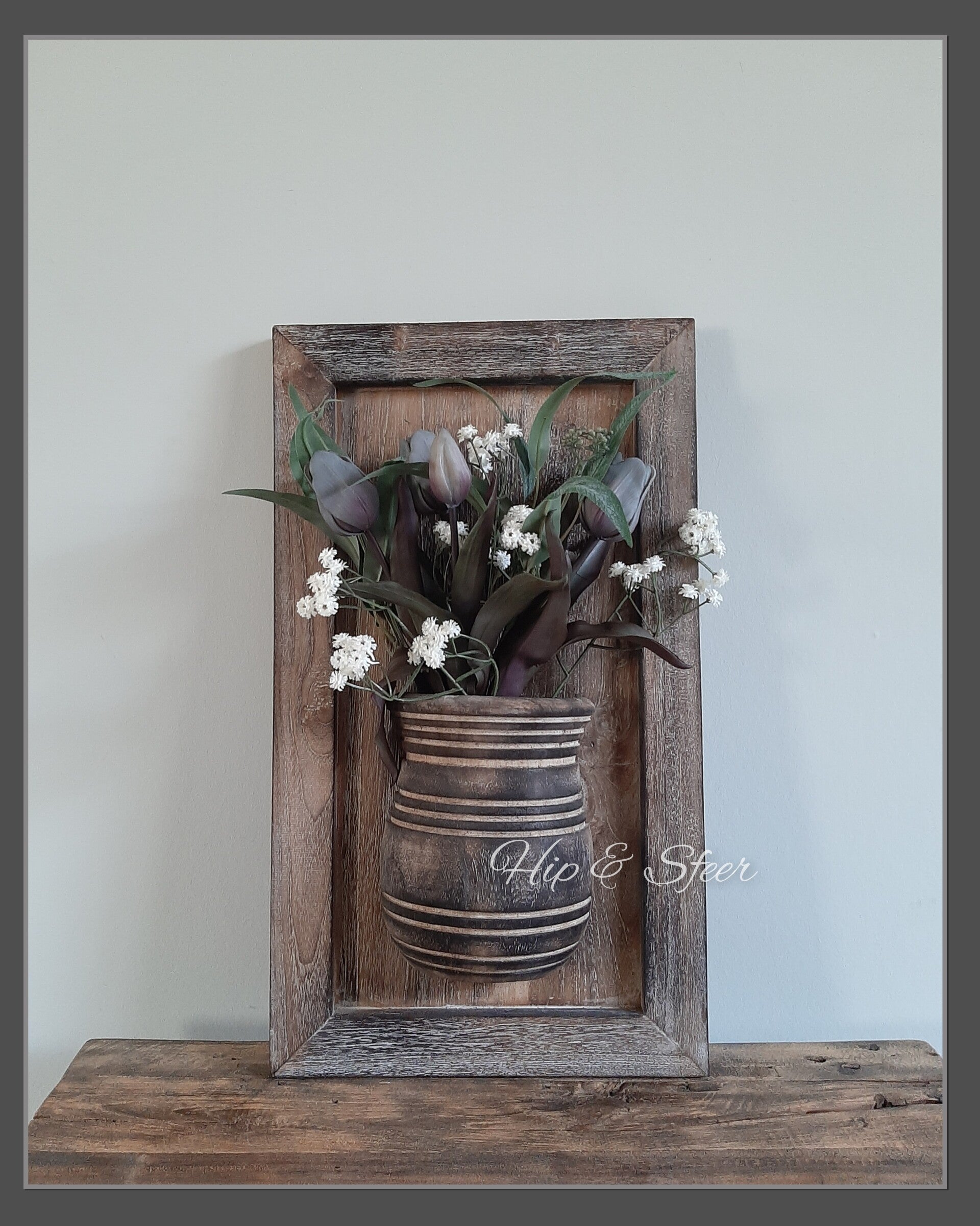 Houten Paneel met Pot