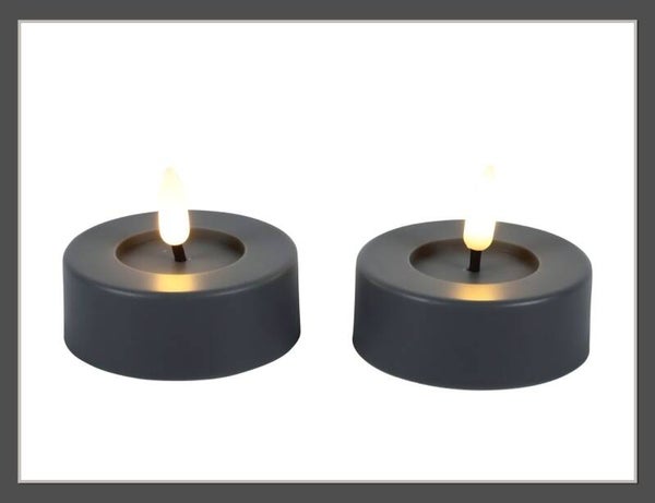 LED waxinelicht groot Antraciet
