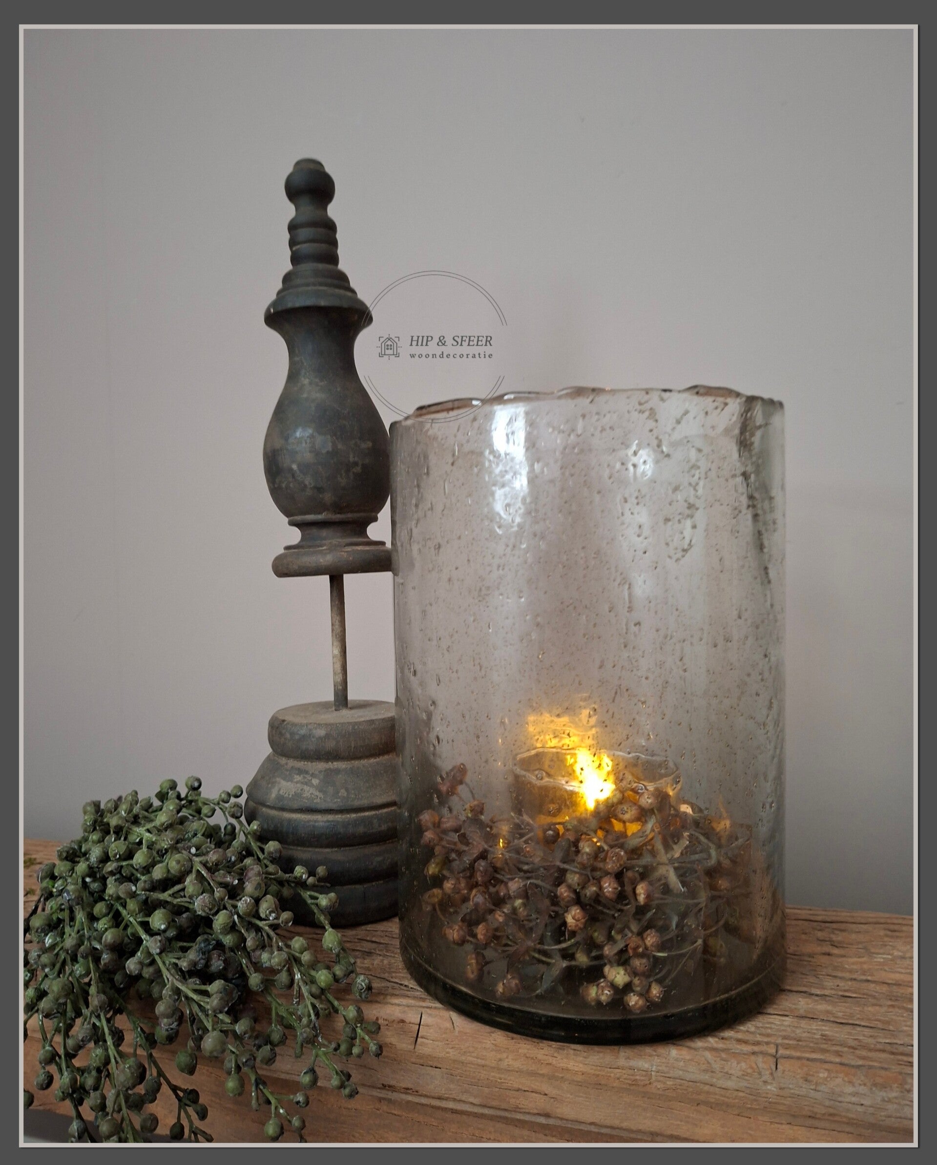 Bubbelglas windlicht XL