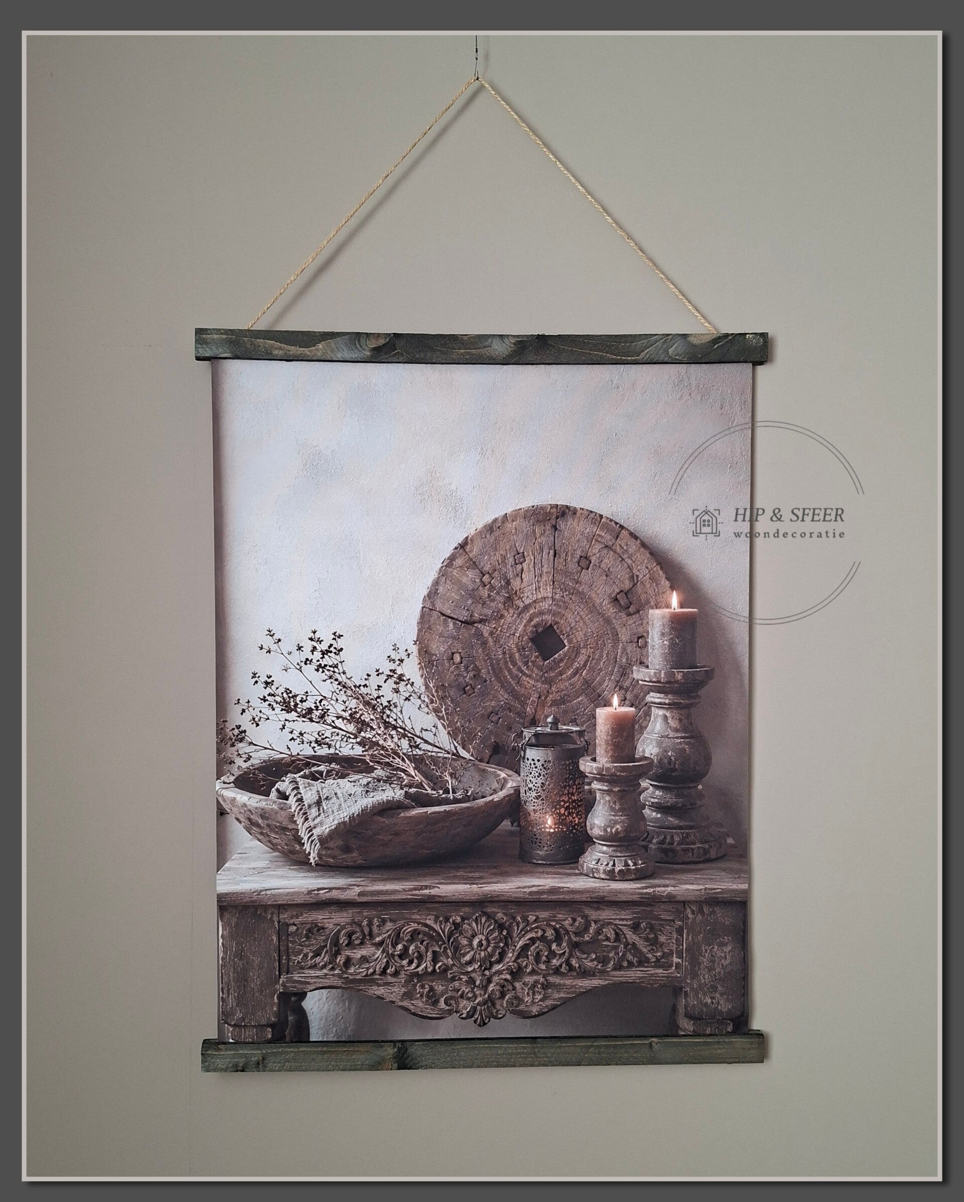 Wanddoek Houten ornament