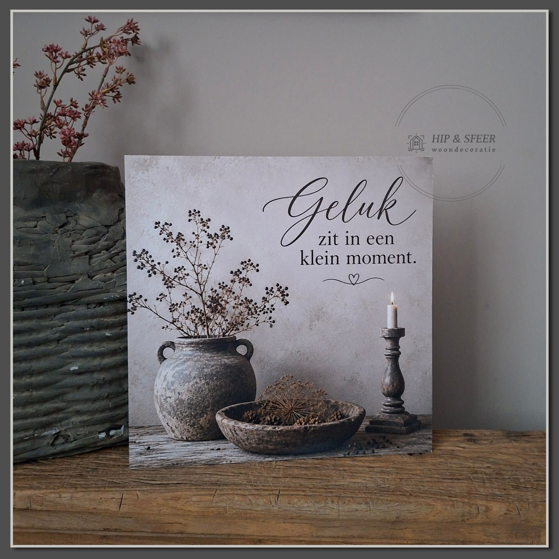 Houten muurbord 'Geluk'