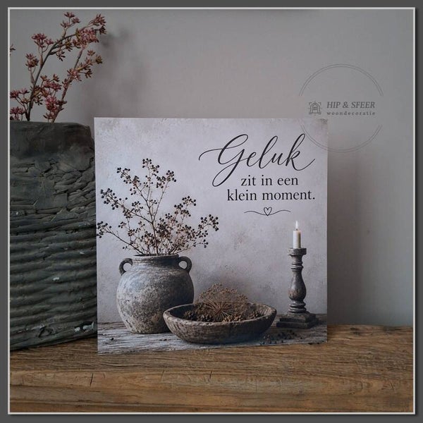 Houten muurbord 'Geluk'