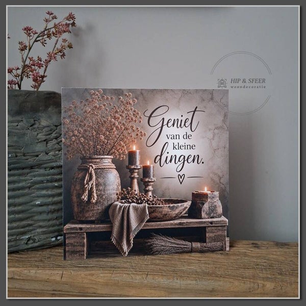 Houten muurbord 'Geniet'