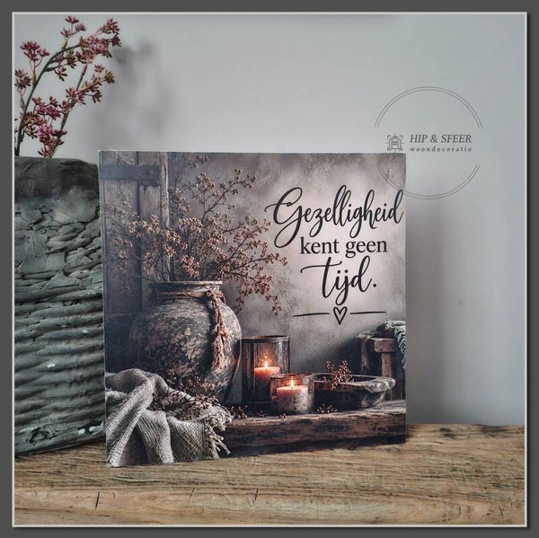 Houten muurbord 'Gezelligheid'