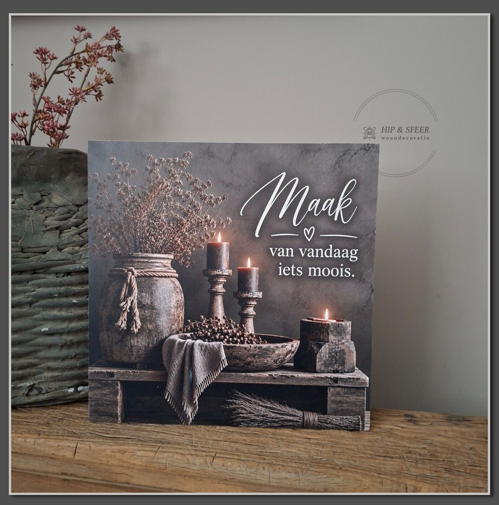 Houten muurbord 'Maak'