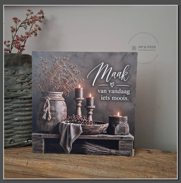 Houten muurbord 'Maak'
