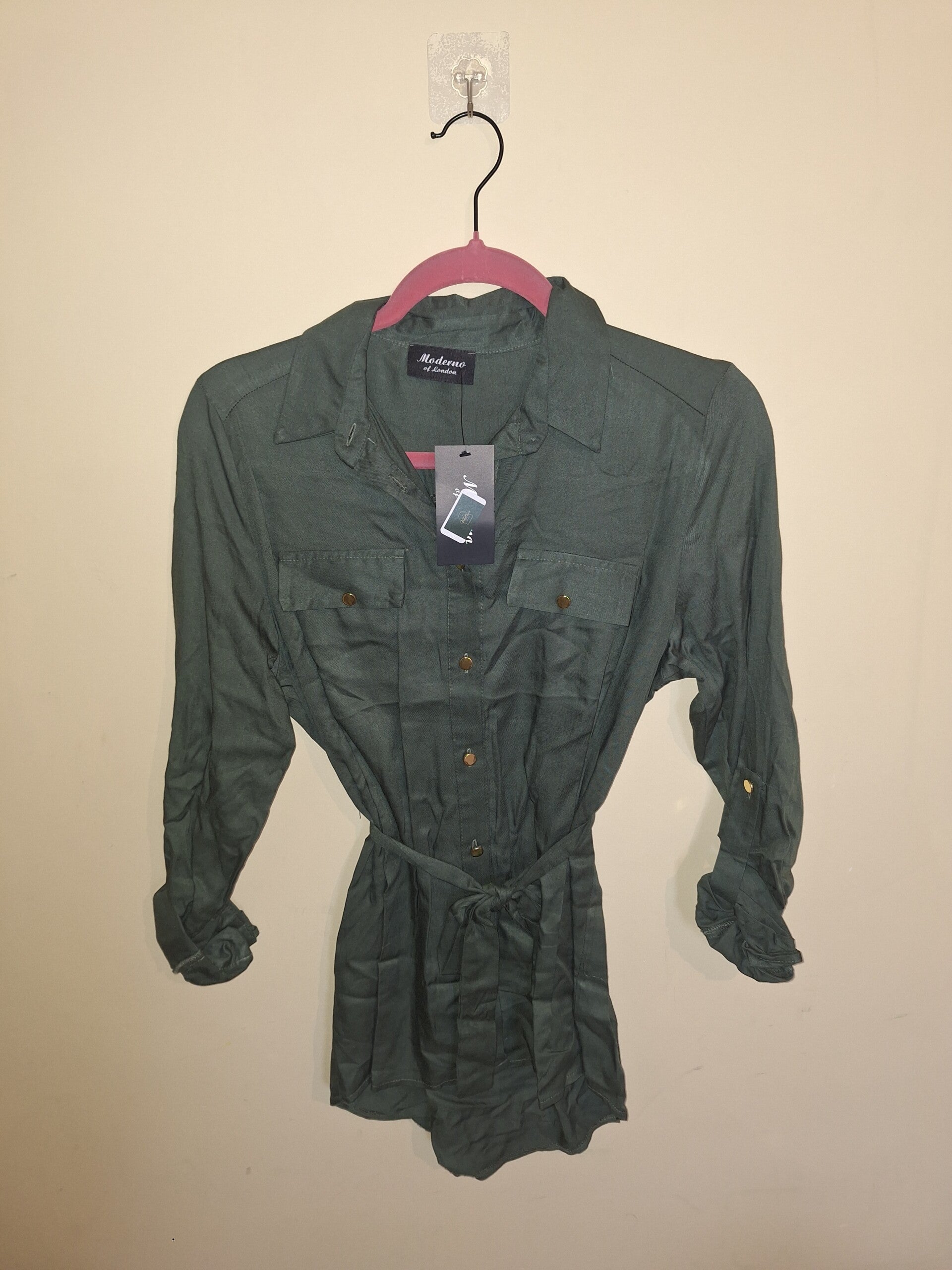 Green Shirt Dress - size 10