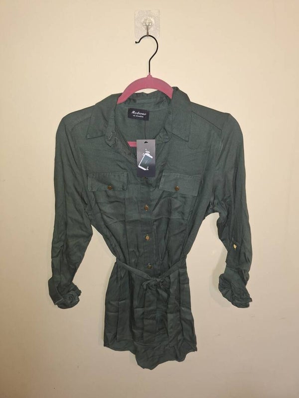 Green Shirt Dress - size 10