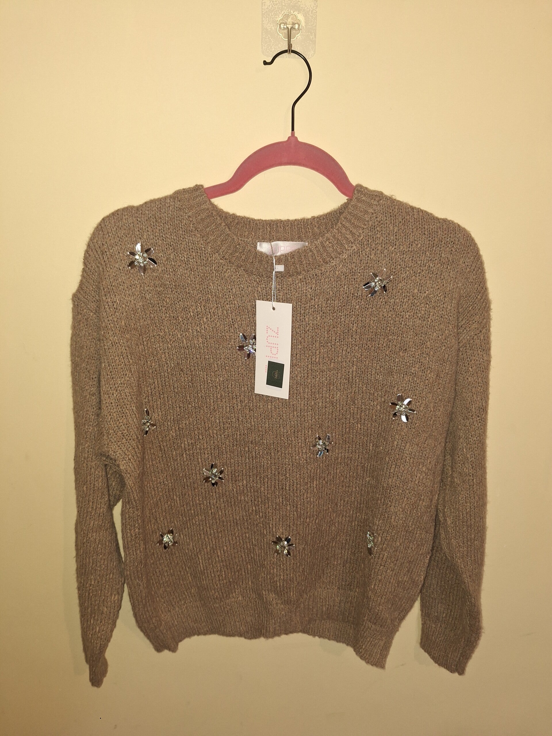 Embellished Knit Jumper - size 10
